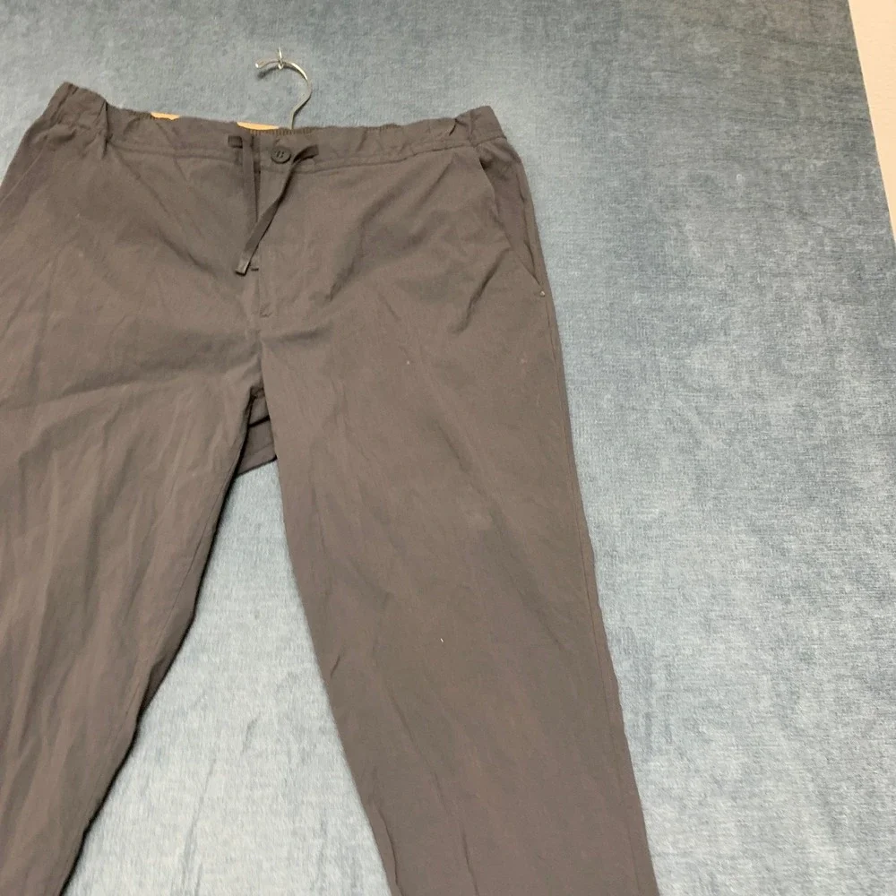 Rei Cooperative Chino Pants Mens 36Wx32L Gray Comfort Drawstring Tapered Leg